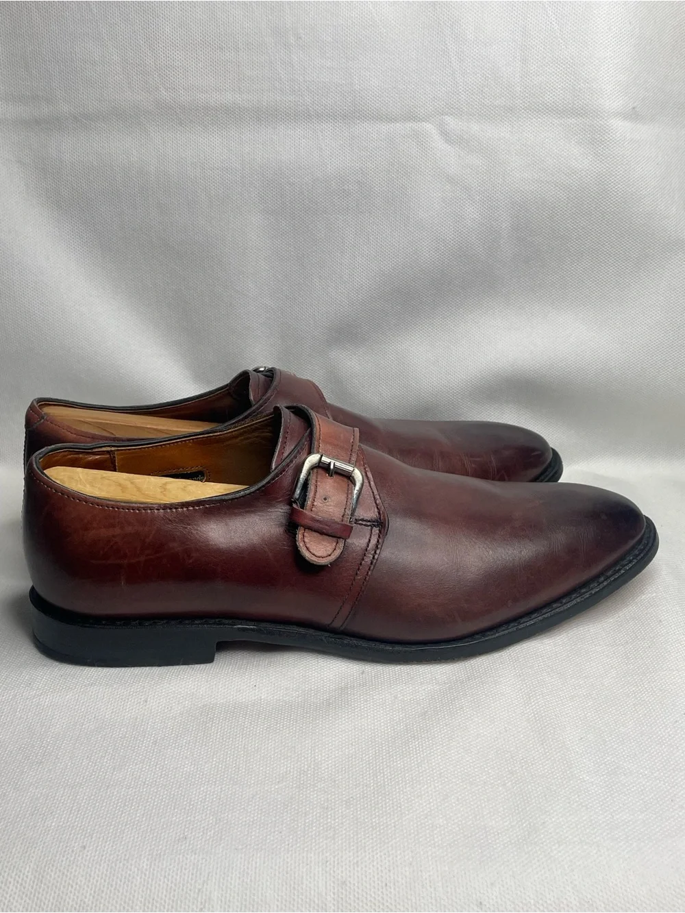 Allen Edmonds Warwick Leather Buckle Oxford Shoes Mens Size US 9.5 D Burgundy